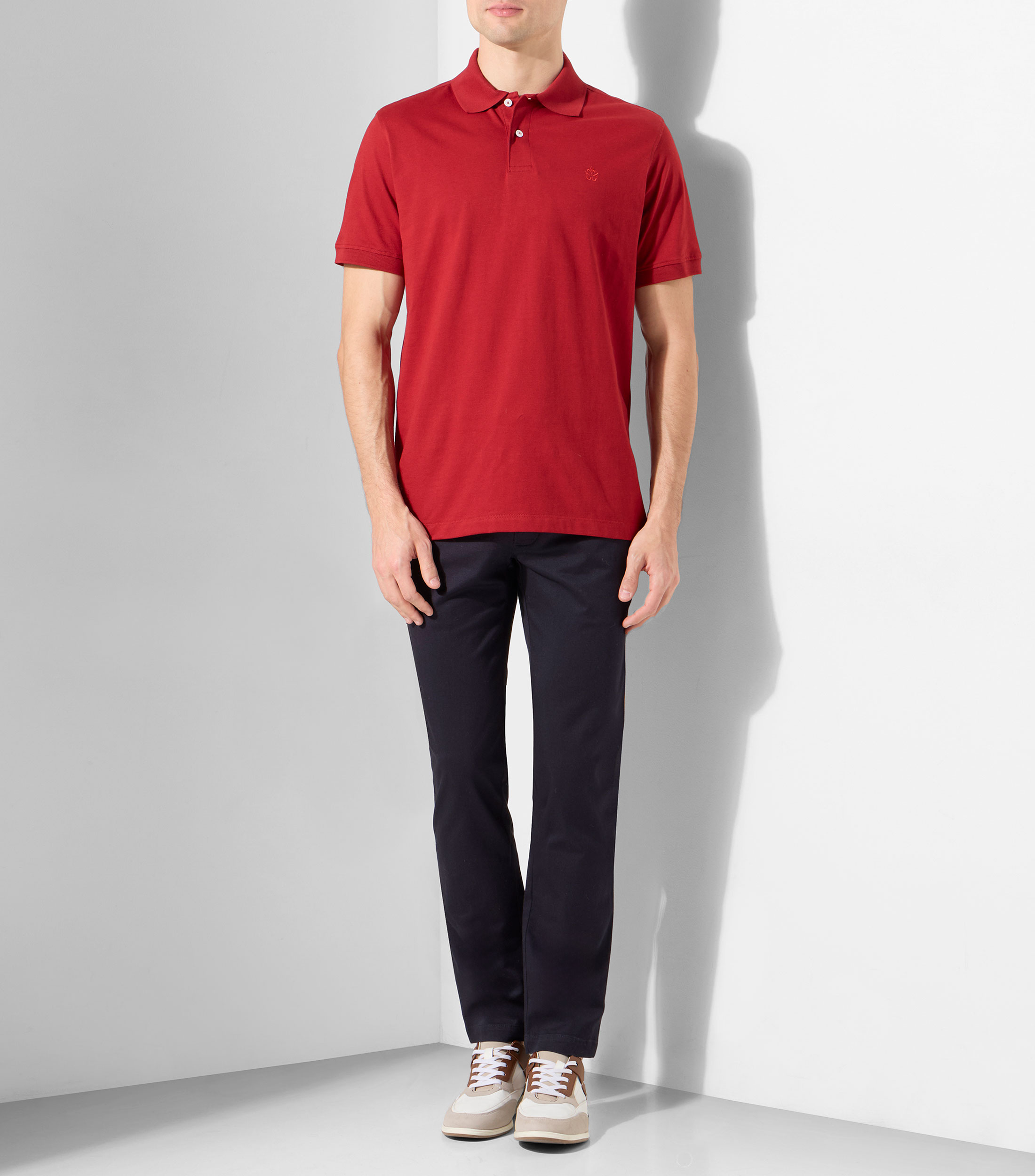 Playera tipo polo manga corta lisa Hombre